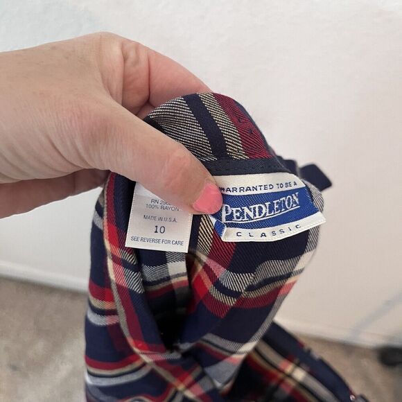 Pendleton Vintage Skirt Plaid Midi Pleated School Academia Size 10 High Waist - Picture 5 of 7